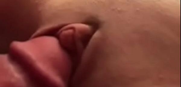  Perfect wife smooth pussy jerk off cum on big amateur CLIT